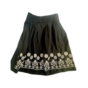 Metro Wear‎ Cotton Black Skirt with Cream Embroidery Size XL